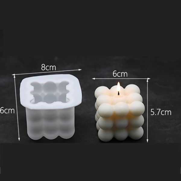 Candela in silicone stampo 3D cubo 3d piccolo crysta rotonda cristallo epossidico stampo a candela fai -da -te produrre soap decorazioni di decorazioni fatti a mano