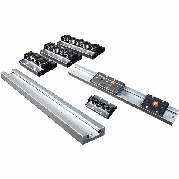 Guia linear de núcleo duplo embutido, comprimento sgr20n 1200-2550mm+sgb20n-3/4 rodas deslizantes de deslizamento slider CNC roteador