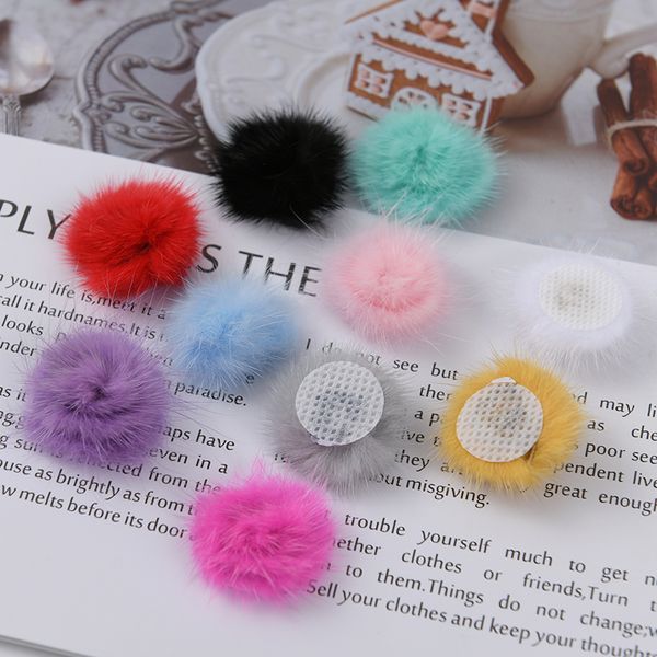 100pcs echte Nerzfell halbe Ballpelz Pom Pom Blume/Schmuck Befunde/Ringohrringe Halskette/DIY -Accessoires