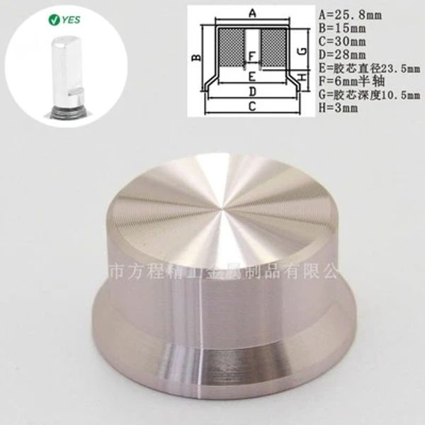 6 mm Wellenloch Aluminiumlegierung Potentiometer Knopf Weiß