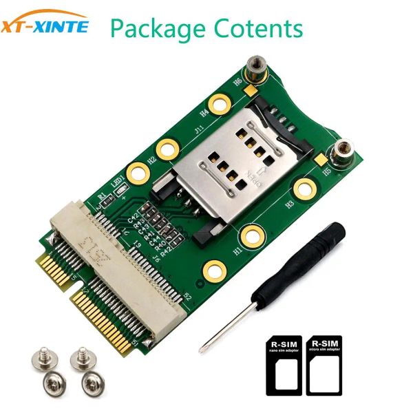 Schede Mini Adattatore PCIE scheda MPCIE con slot per scheda SIM per modulo 4G 4G USIM Card Slot Extension / WWAN LTE / GPS Card Desktop Laptop