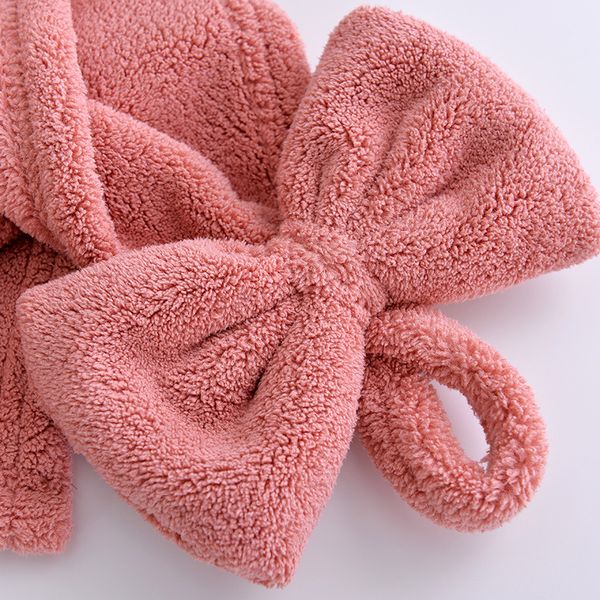 Asciugamano a mano intrecciato Bowknot, colore puro, asciugamani in vello di corallo morbido con cinturino appeso, panno per la pulizia della casa da cucina