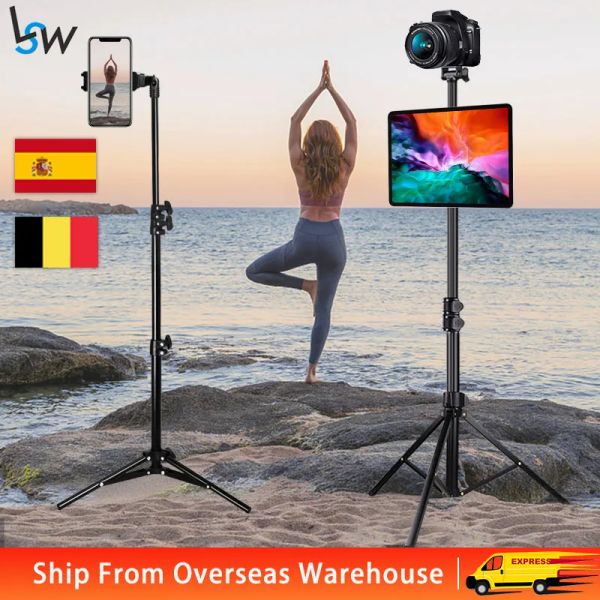 Tripods Aluminium Mobiltelefon Tripod Ständer mit Bluetooth für iPhone iPad Tablet Kamera Selfie Stick Tripod für Vlog YouTube Live Tiktok