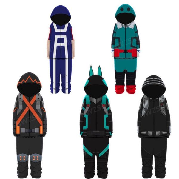 Anime My Hero Academia Midoriya Izuku Stampato per pigiama salto in flanella peluche per adulti giochi di ruolo per adulti costume 220303290f