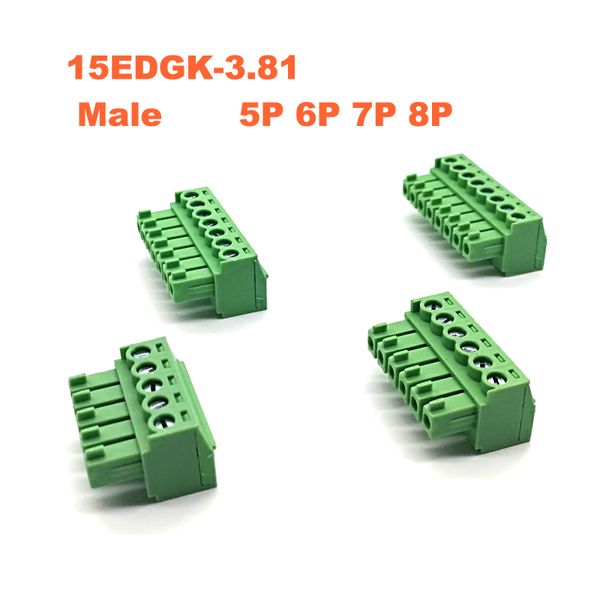 5pcs Pitch da 3,81 mm Plug-in PCB Blocco PCB 15EDGK RC 5 6 7 PIN ANGOLO DESTRA CONNETTORE MASCHIO MASCHIO MASCHIO MASSETTIRA