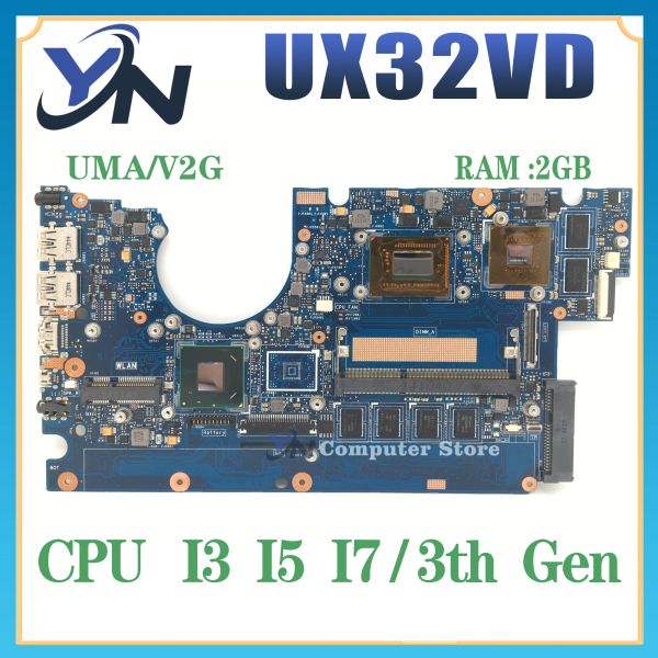 Материнская плата UX32VD Материал для Asus vivobook UX32A UX32V Материнская плата ноутбука с 2GBram i3 i5 i7 3 -й процессор GT620M 100% тест OK