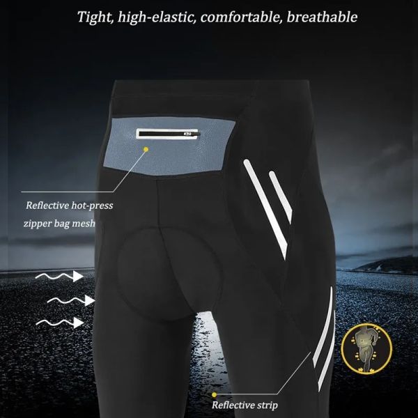 Nuovi uomini Pantaloni in bicicletta Pantaloni da ciclismo Elastico pantaloni da abbigliamento gel pantaloncinetti per biciclette da vitello mtb pantaloni da bicicletta calda 5xlsize 5xlsize