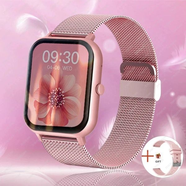 Relógios 2024 New Bluetooth Call Smart Watch Mulheres Menino Coração Freqüência Blood Oxigênio Voice Voice 100+Esportes Ladies Smartwatch para Xiaomi