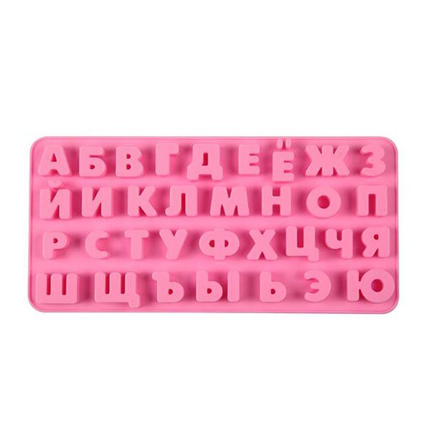 3d russo alfabeto silicone letras