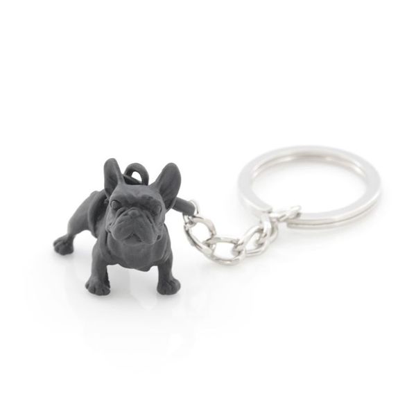 Металлический черный французский бульдог ключ -цепь милый собачьи для собак -мачинс -мачинги для женской сумки шарм подарки для домашних ювелирных украшений