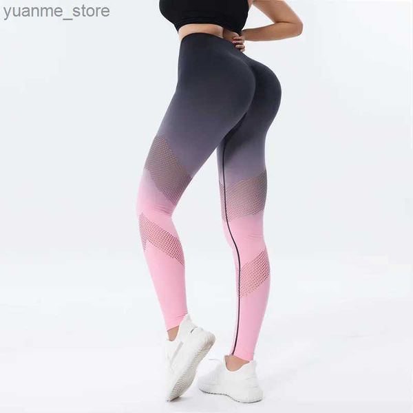 Yoga Outfits Fabrikpreis hohe Elastizität hoher Taillen -Fitnessstudio Nahtloses Krawattenfarbstoff Leggings Fitness Yoga tragen Scrunch -Butt Leggings für Frauen Y240410