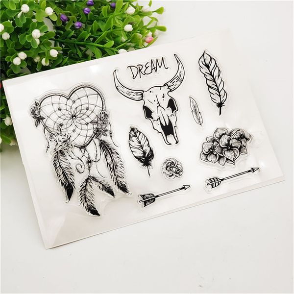 Dream Catcher Hintergrund transparent klare Silikonstempel für Scrapbooking/Sentiment Stamp Foto Album Dekorative Kartenherstellung