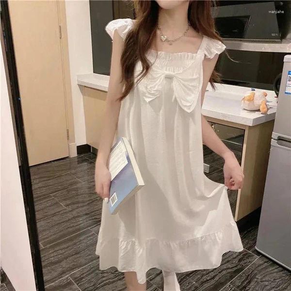 Abito da notte per abbigliamento da donna Donne Donne Piajama Summer Bianco sexy Lingerie Corea Fashi