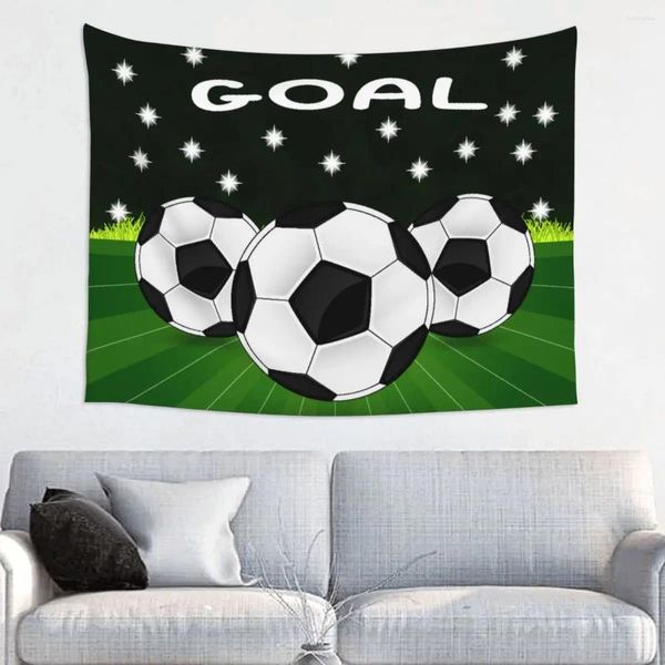 Wandtischfußball -Fußball -Wandteppiche Hippie Polyester Wand Hanging Bälle Sportdekor Yoga Matte Retro Retro