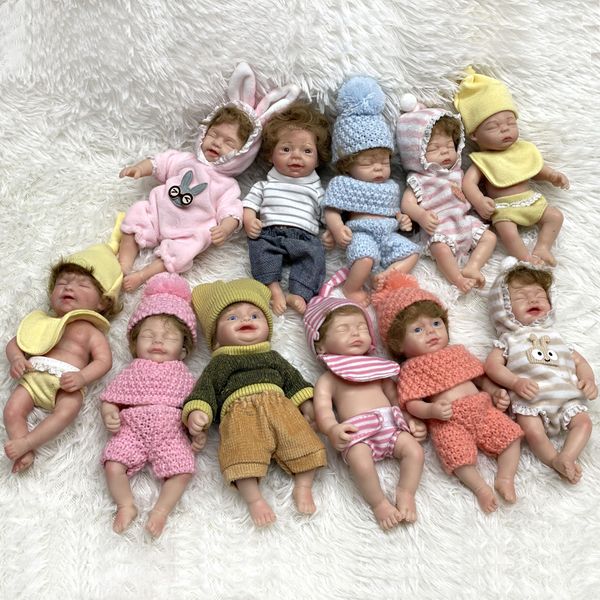 Bebe Reborn Reallista 15cm Mini Solid Silicon Reborn Dolls Künstler gemalt Reborn Babypuppe Bebe Reborn Corpo de Silicone