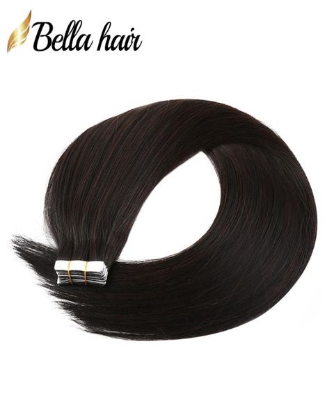 Virgin Remy Human Hair PU PELLA NASTURA IN ESTENZIONI DEL PACCIA NERO NERO NERO 1B nastri a doppia faccia su peli estensione 50 g senza soluzione di continuità 20pc 11973451