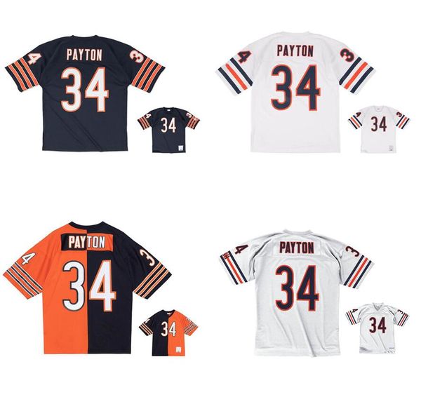 Maglie da calcio cucite 34 Walter Payton 1985 Mesh Legacy Retro Classics Retro Classics Men Women Women Youth S-6XL