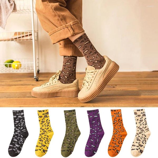 Frauen Socken Fashion Casual Vintage Leopard Persönlichkeit Harajuku Hip-Hop Wild Classic Stocking Running Sport Skateboard