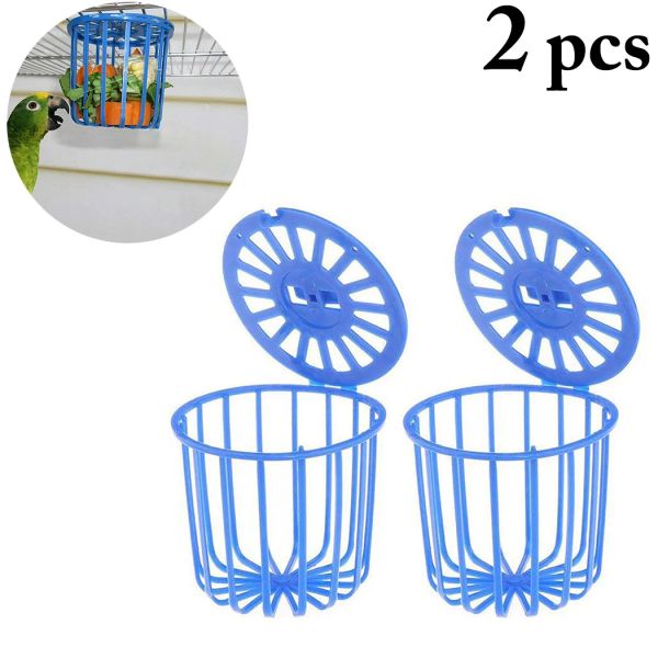 2 pezzi Creative Creative Multiposput Gage Impiccing Toys Bird Fruit Vegetable Feeder Basket PARROT Feeder Piet Feeding Forniture Dropshipping