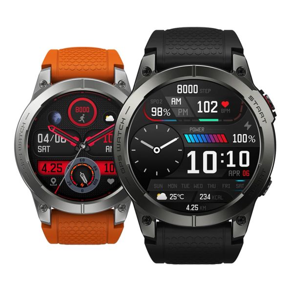 Uhren Zeblaze Stratos 3 GPS Smart Watch HD Amoled Display Fitness Uhr Bluetooth Compatible Telefonanrufe 24H Herzfrequenz Health Monitor
