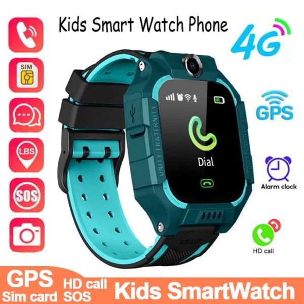 Смотреть 2G/4G Kids GPS Watch HD Call Sos Emergency Alarm Smart Watch для детей Умшательные часы с камерой водонепроницаемые детские часы