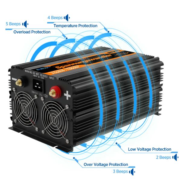 UPS Charger Inverter 3500W DC 12V su AC 220V 230V Convertitore Pure Sine Wave Power Inverter Trasformatore da 3,5 kW per auto solare