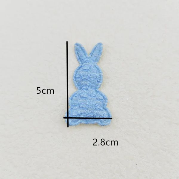 60pcs 2,8x5 cm Kaninchen gepolsterte Applikationen für Kleidung Hut Nähen DIY Headwear Haarclip Bow Decor -Patches