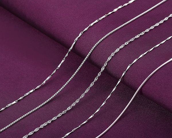 S925 Colares de colares prateados para mulheres Snoke de gargantilha curta o Cruz Waterwave Box Star Shine Colar Link Link