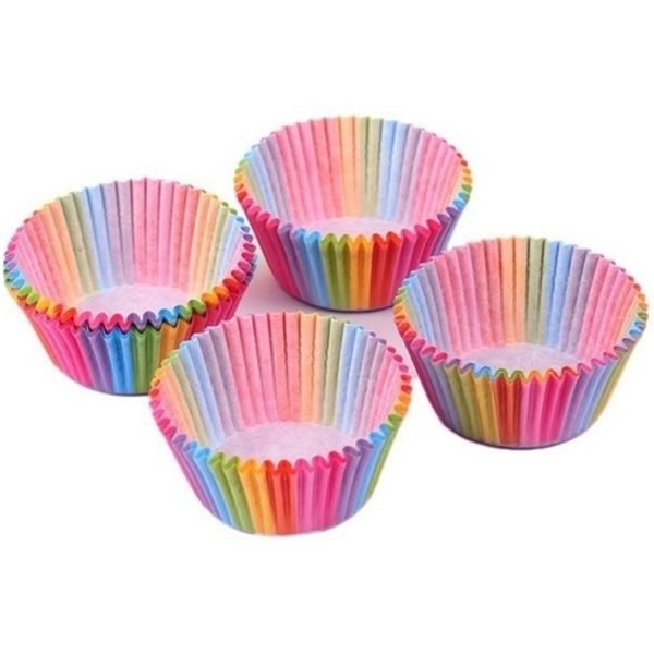 100pcs Regenbogen Cupcake Paper Liner Stand Formen Muffin Hüllen Party Cup Cake Tablett Küchenbackwaren Backwaren Kuchenzubehör