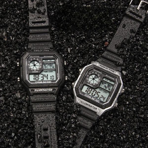 Armbanduhr Unisex wasserdichte Nachtlichtalarm Elektronische Uhr für Jugendliche Erwachsene und Kinder Multifunktionaler Outdoor-Sportarten