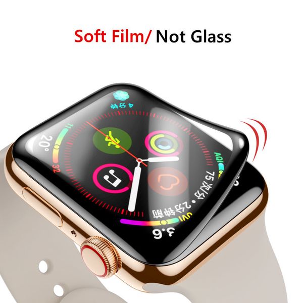 2pcs 9d Curved Soft Protective Film para Apple Watch 7 Selies Screen Protector para iwatch I Watch7 41mm 45mm Não temperado vidro temperado