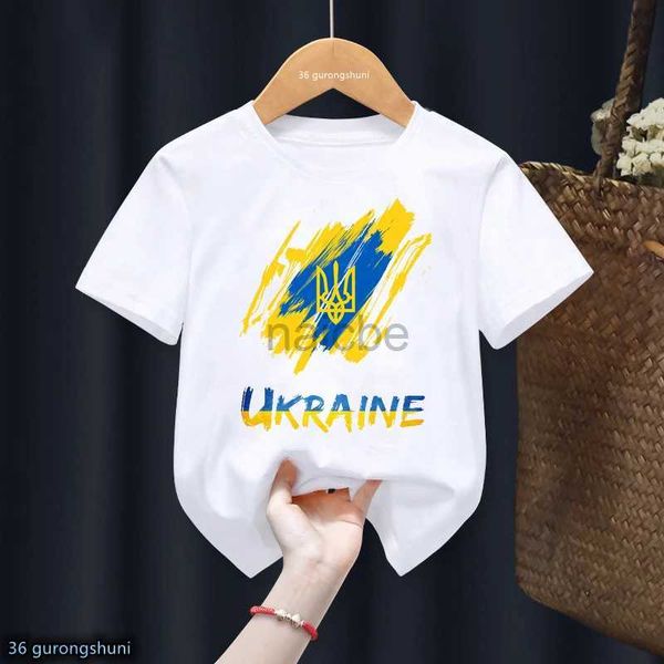 T-Shirts T-Shirt für Jungen süße Ukraine T-Shirt Ukrainisches T-Shirt Harajuku Kids T-Shirt T-Shirt Little Jungen Mädchen Unisex Top Shortsleeve T-Shirt 240410