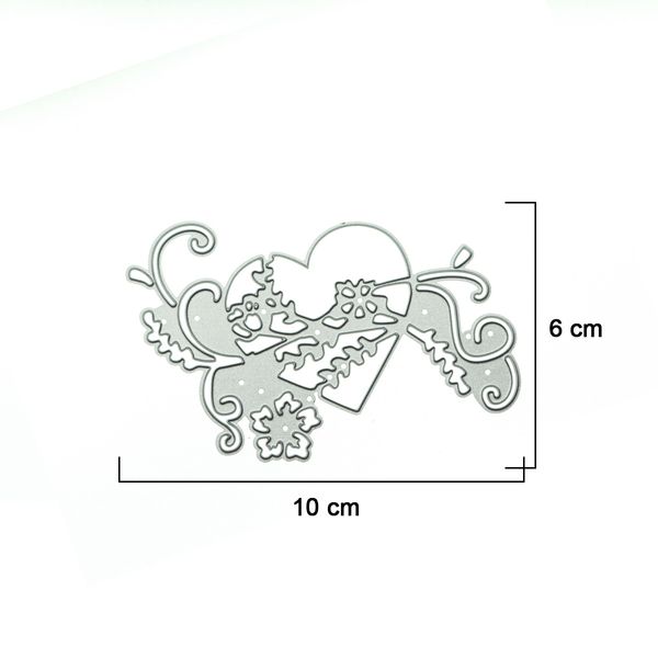 Disponibilità in metallo a forma di cuore Modello di fiori prospera per la decorazione di cartoline per cartolina per cartolina per cartolina per cravatta.