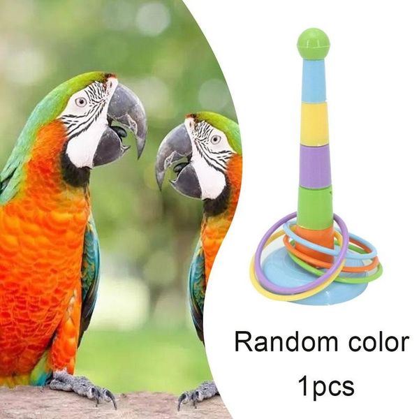 ALL'ALLENZA PAPROT Anelli giocattolo set di plastica Intelligence Bird Toy Creative Height Regolable Gust Birds Birds Ferrule Game Forniture