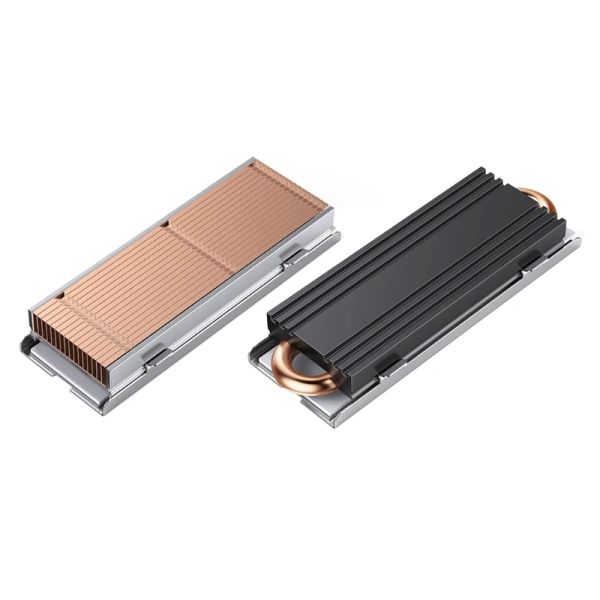 PADS M2 Todo o dissipador de calor de cobre M2 Disco SolidState Deslilhado Tubo de calor SSD Radiador para NVME Disco rígido 2280 Tamanho 70x28x11mm