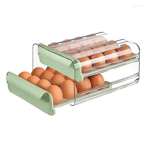 Distribuidor de ovos de garrafas de armazenamento com design de duas camadas e manuseio caixa versátil para economizar espaço para uso doméstico piquenique