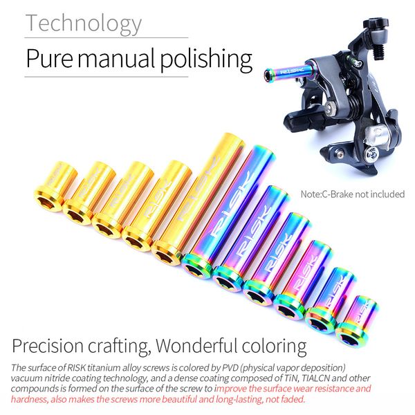 Risiko Fahrrad C Bremscontainer GR5 (TC4) Titan -Straßenrad C -Klemme Festmuttern mit Waschmaschine M6 x 10/15/20/25/30/40 mm Zyklussteile
