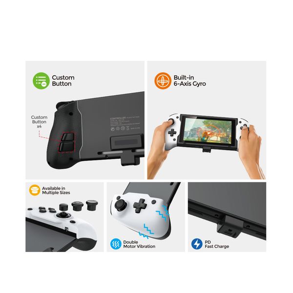 Nuovo TNS-1201 Joypad per Nintend Switch OLED Console Manico in linea Adatto Gyro Plug e gioca con Borsa di archiviazione