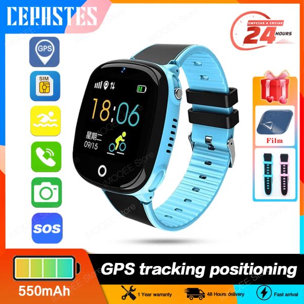 Guarda Nuovo Smart Watch Smart Watch Kids GPS HW11 Posizionamento Passapate IP67 Waterproof Watch for Children Safe Smartwrist Band Android iOS