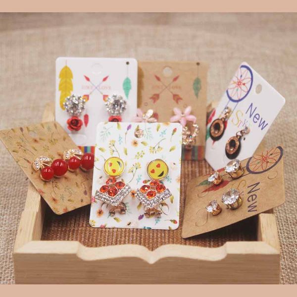 5*4 cm Dreamcatcher Droping Oreging Display scheda Flower Oreger Tag Card Gioielli con stampa colorata Card Card100/Lot