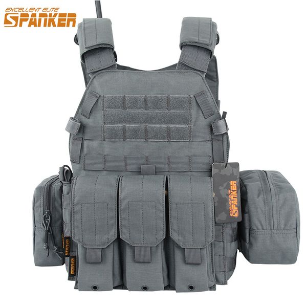 Ausgezeichnete Elite Spanker Tactical Weste Plate Carrier Vest Full Set Men CS Game Paintball Airsoft Weste Anzug mit 4 Magazintasche