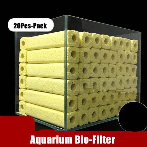 20pcs-pack Bio Filter Aquarium Bacteria House Fish Tank Cank System System Nitrifier Quartz Ceramic