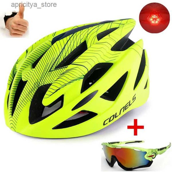 Caschi ciclistici Colnels Professional Road Mountain Bike Helmet con fanaleggine UltraLight DH MTB All-Terrain Bicyc Sports Cycling Helmets L48