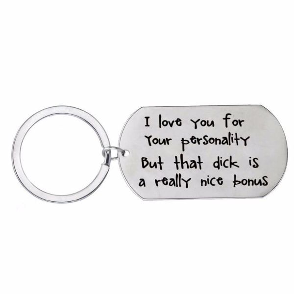 Keychains 12pc Lot I Love You Keychain Tag Dog Tag Stainless Keyring para casal namorado namorado esposa marido Key Chain Funn294e