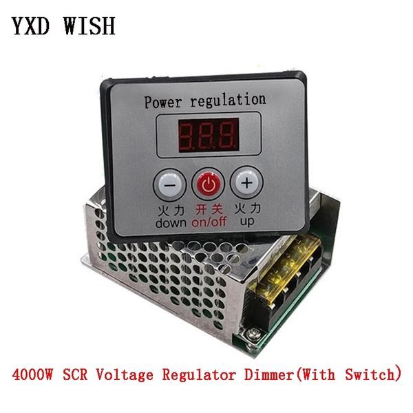 AC 220V 4000W SCR Tensione SCR Dimmer Dimmer Dimmers Motore Controller Speed Controller Modulo di regolatore di tensione elettronica