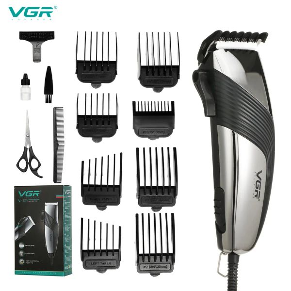 CLIPPERS VGR Profissional Clipper Electric Men Trimmer Hair Trimmer Vintage Máquina de corte de cabelo de estilo de cabelo vintage 2m barbeiro de barbeiro v121