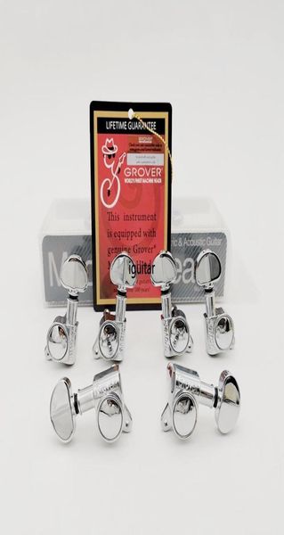 Orijinal Sıralı Chrome Grover Guitar String Tuning Pegs 45 Açı Tuner Makine Kafası 3R3L İyi Paketleme8192178