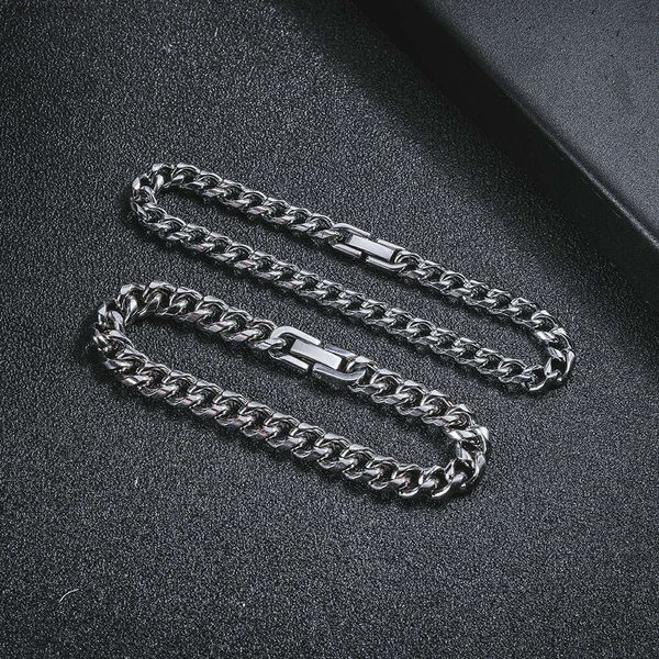 Marca de moda simples cláp clasp bracelete masculina e feminina personalidade hip hop titânio jóias de pulseira de aço