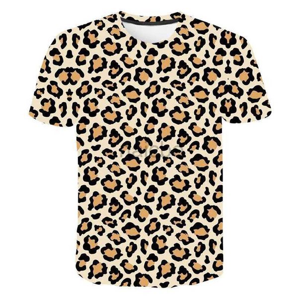 T-Shirts Yaz Seksi Leopar 3d Baskılı T-Shirt Street Giyim Tees Erkek Kadın Moda Tişörtlü Grunge Çocuk Erkek Kız Y2K Kısa Kollu Giyim