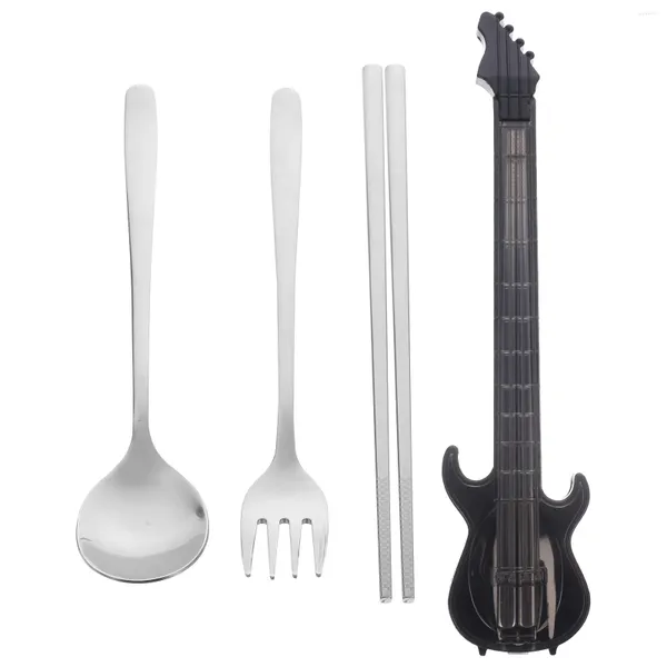 Geschirrsets Gitarren Reiselöffel Camping Fork Edelstahl Mittagessen